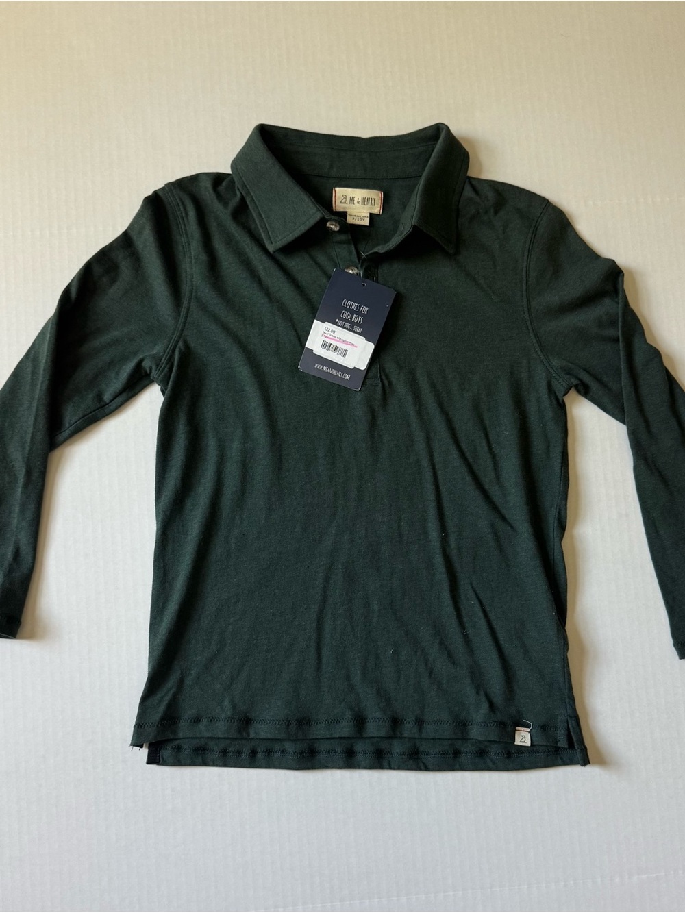 Boys' Long-Sleeve Polo Shirt - Dark Green